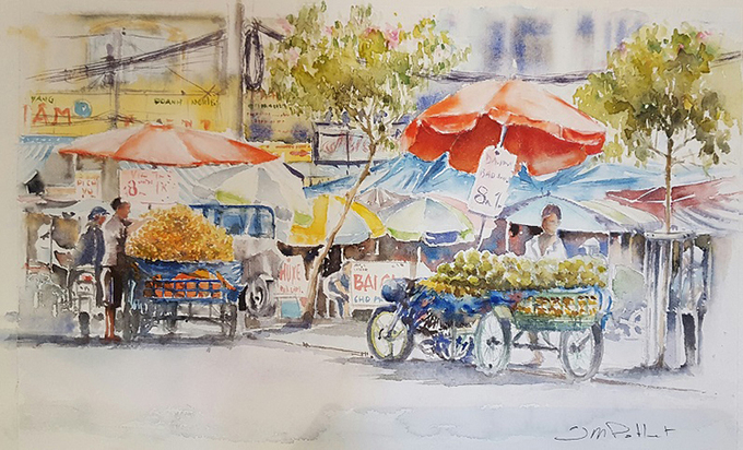 Họa sĩ Pháp vẽ tranh về Sài Gòn