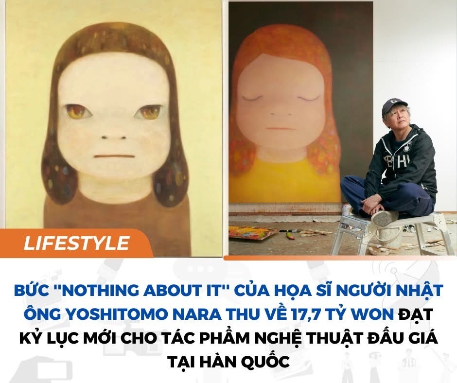 Bức ''Nothing about it'' của họa sĩ Nhật Yoshitomo Nara thu 17,7 tỷ won