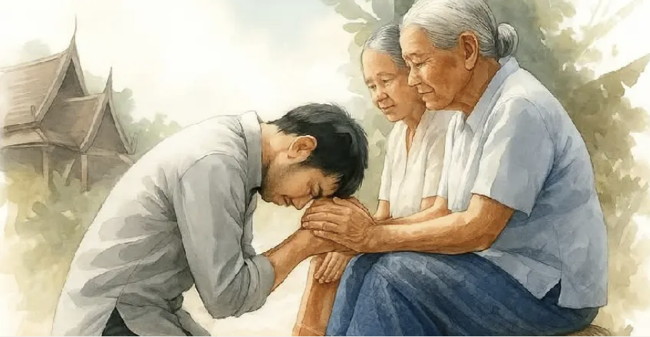 “Sự phụ mẫu kỷ gián, kiến chí bất tòng, hựu kính bất vi, lao nhi bất oán.”