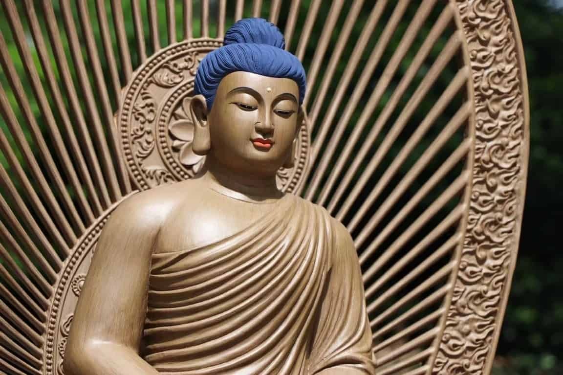Tượng Phật Thích Ca Tọa Đài Sen Gỗ Trầm Dó Hải Nam